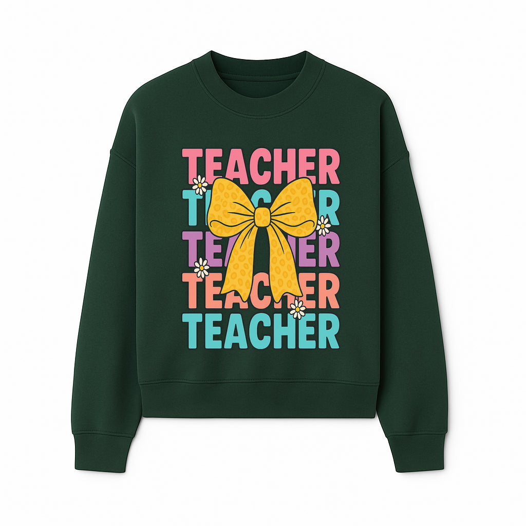 Teacher Appreciation Gift Tee with Cute Yellow Bow and Colorful Text Design - Perfect for Back to School or Holiday Gifts - Sweatshirt 1758093374265.jpg