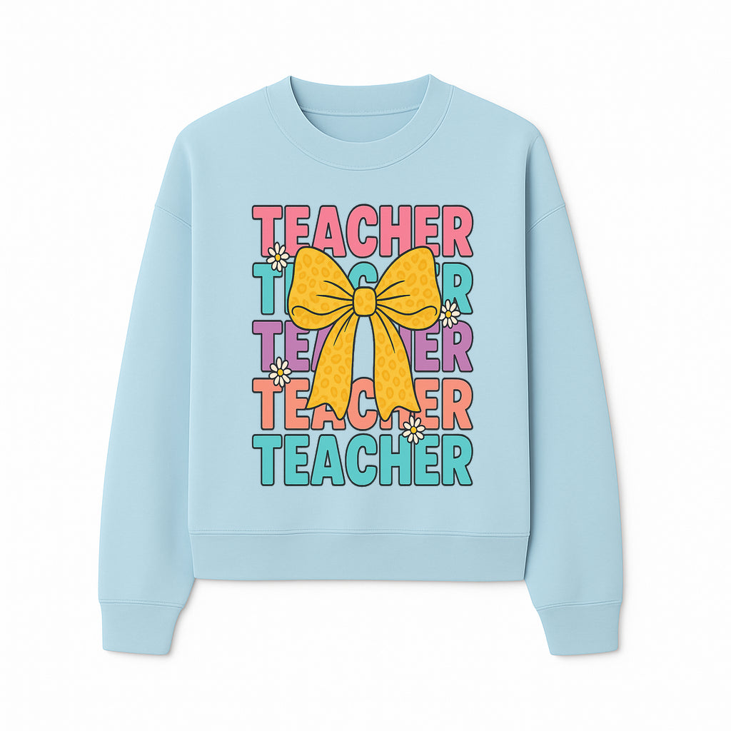 Teacher Appreciation Gift Tee with Cute Yellow Bow and Colorful Text Design - Perfect for Back to School or Holiday Gifts - Sweatshirt 1758093374622.jpg