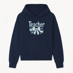 Floral Teacher Design with Apple, Bow & Stationery - Perfect Gift for Educators, Teachers' Day, Classroom Decor, Cute Art Print - Hoodie 1758093374722.jpg