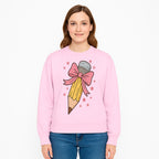 Cute Pencil with Pink Bow and Stars - Kawaii Art Print, Stationery Decor, Classroom Wall Art, Gift for Students or Teachers - Sweatshirt 1758093374766.jpg
