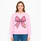 Pink Bow with Pencil Design, Cute Stationery Decor, Gift for Teachers, School Supplies, Arts and Crafts, Kawaii Aesthetic Accessories - Sweatshirt 1758093374853.jpg
