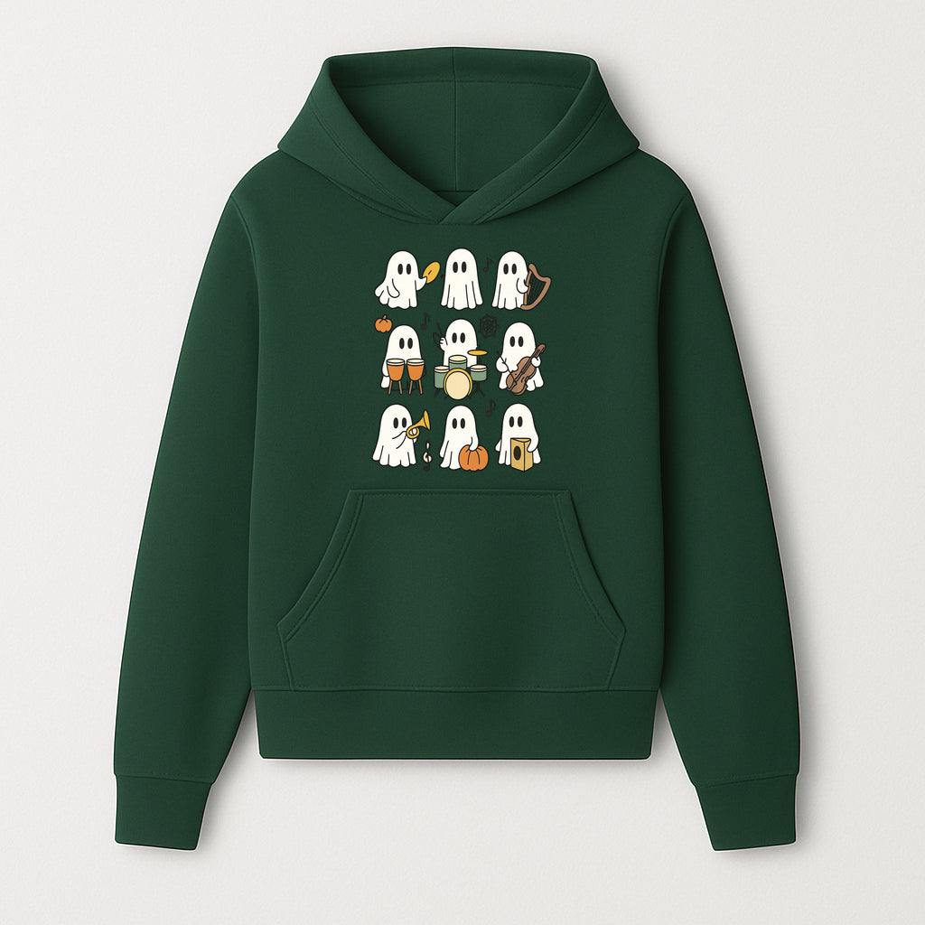 Ghostly Music Band Halloween Art Print, Cute Cartoon Ghosts Playing Instruments, Festive Decor for Parties and Celebrations - Hoodie 1758093374862.jpg