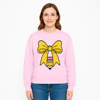 Yellow Bow and Pencil Graphic Art Print, Cute Back to School Decor, Creative Classroom Wall Art, Kids Room Decoration - Sweatshirt 1758093375263.jpg