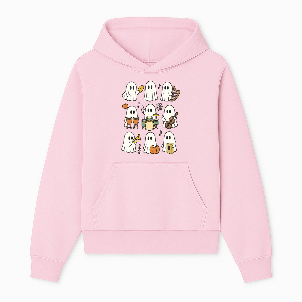 Ghostly Music Band Halloween Art Print, Cute Cartoon Ghosts Playing Instruments, Festive Decor for Parties and Celebrations - Hoodie 1758093375388.jpg