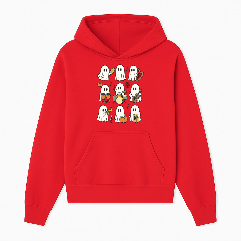 Ghostly Music Band Halloween Art Print, Cute Cartoon Ghosts Playing Instruments, Festive Decor for Parties and Celebrations - Hoodie 1758093376045.jpg