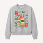 Whimsical Book Stack with Coffee and Flowers Art Print - Cozy Reading Decor for Home or Office - Sweatshirt 1758093376418.jpg