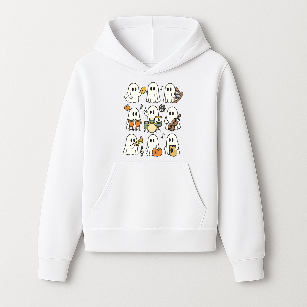 Ghostly Music Band Halloween Art Print, Cute Cartoon Ghosts Playing Instruments, Festive Decor for Parties and Celebrations - Hoodie 1758093376432.jpg