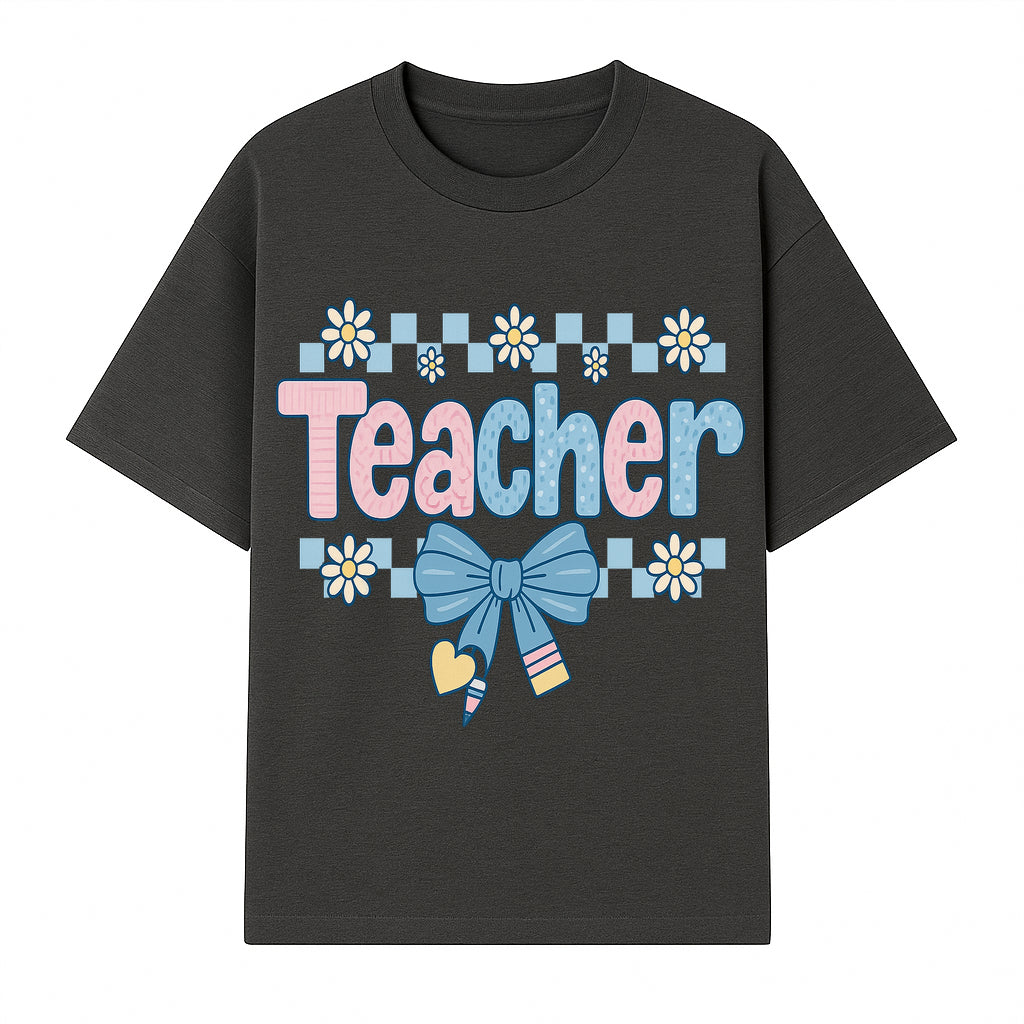 Teacher Appreciation Decor with Colorful Bow and Flowers - Perfect Gift for Educators and Classroom Decorations - T-shirt 1758093376482.jpg