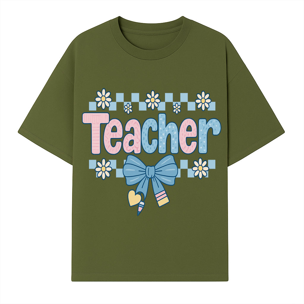 Teacher Appreciation Decor with Colorful Bow and Flowers - Perfect Gift for Educators and Classroom Decorations - T-shirt 1758093376653.jpg