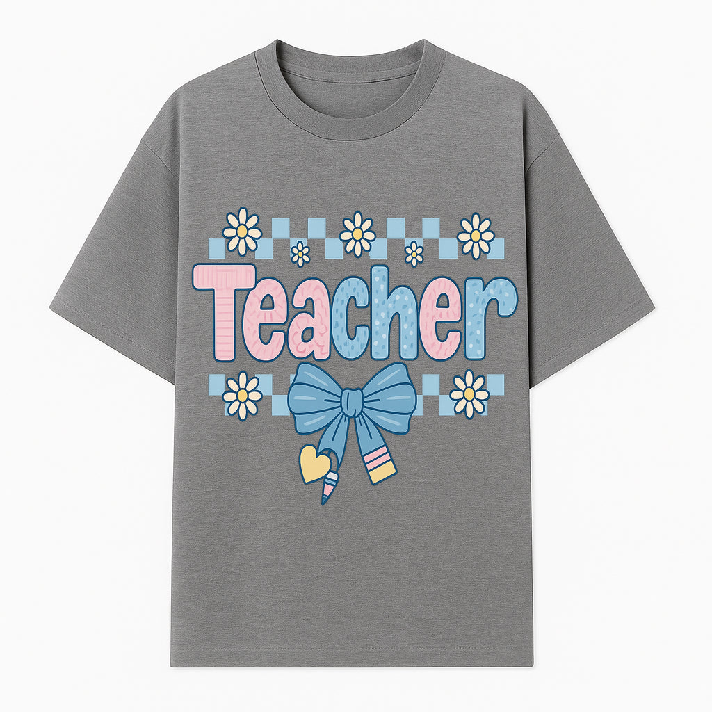Teacher Appreciation Decor with Colorful Bow and Flowers - Perfect Gift for Educators and Classroom Decorations - T-shirt 1758093376829.jpg