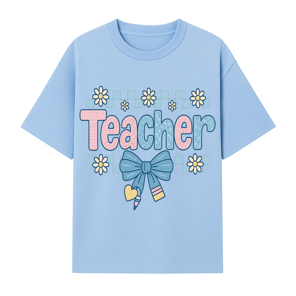 Teacher Appreciation Decor with Colorful Bow and Flowers - Perfect Gift for Educators and Classroom Decorations - T-shirt 1758093376994.jpg