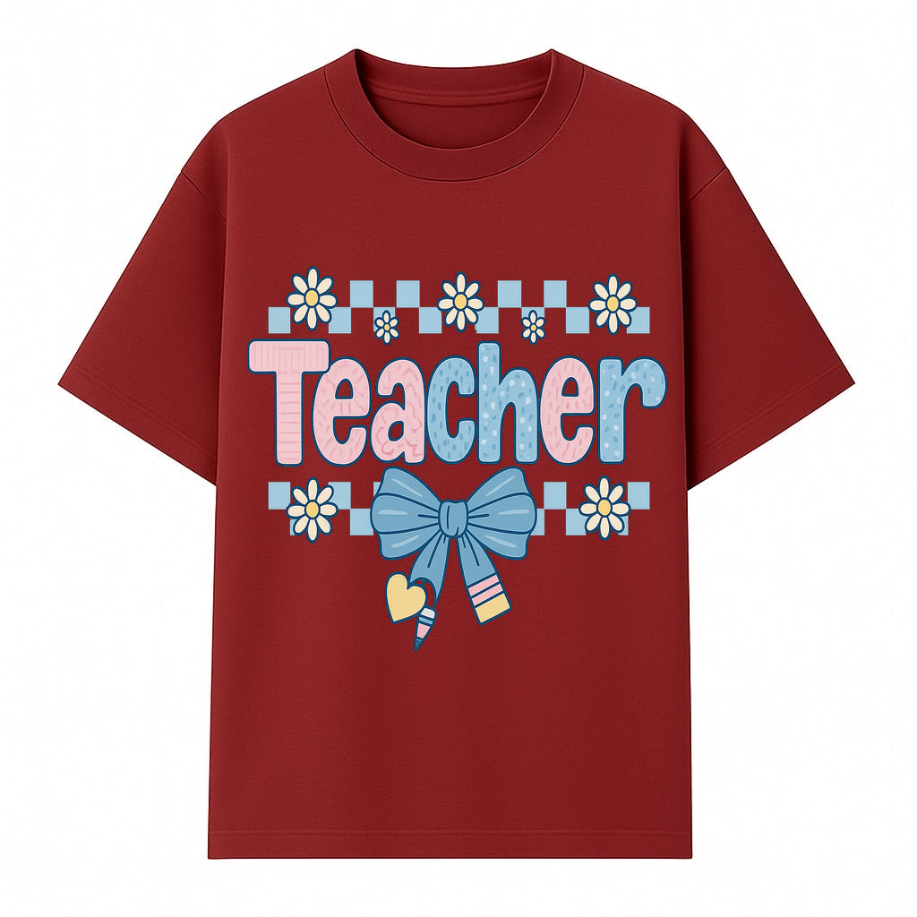 Teacher Appreciation Decor with Colorful Bow and Flowers - Perfect Gift for Educators and Classroom Decorations - T-shirt 1758093377341.jpg
