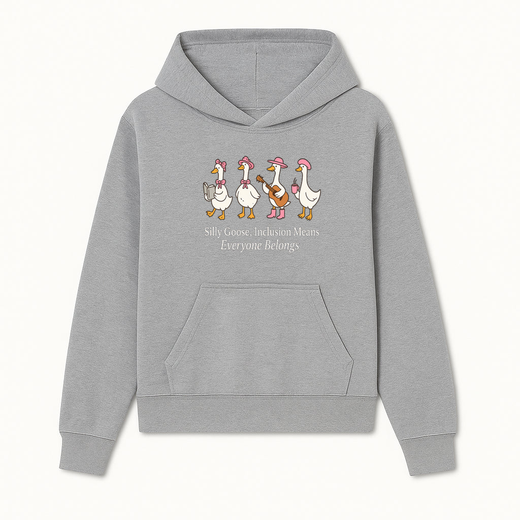 Silly Goose Inclusion Art Print - Everyone Belongs Theme, Cute Ducks with Accessories, Positive Vibes Wall Decor for Home or Kids' Room - Hoodie 1758093377460.jpg