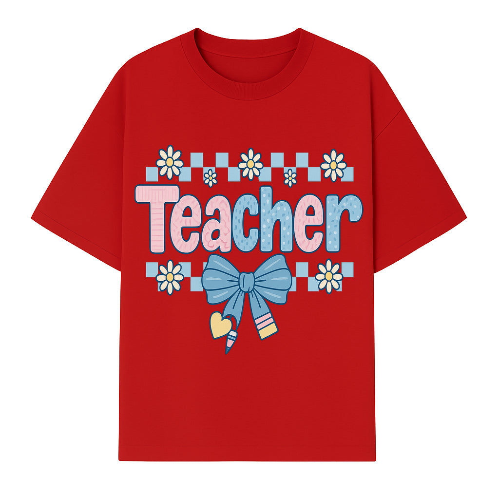 Teacher Appreciation Decor with Colorful Bow and Flowers - Perfect Gift for Educators and Classroom Decorations - T-shirt 1758093377669.jpg
