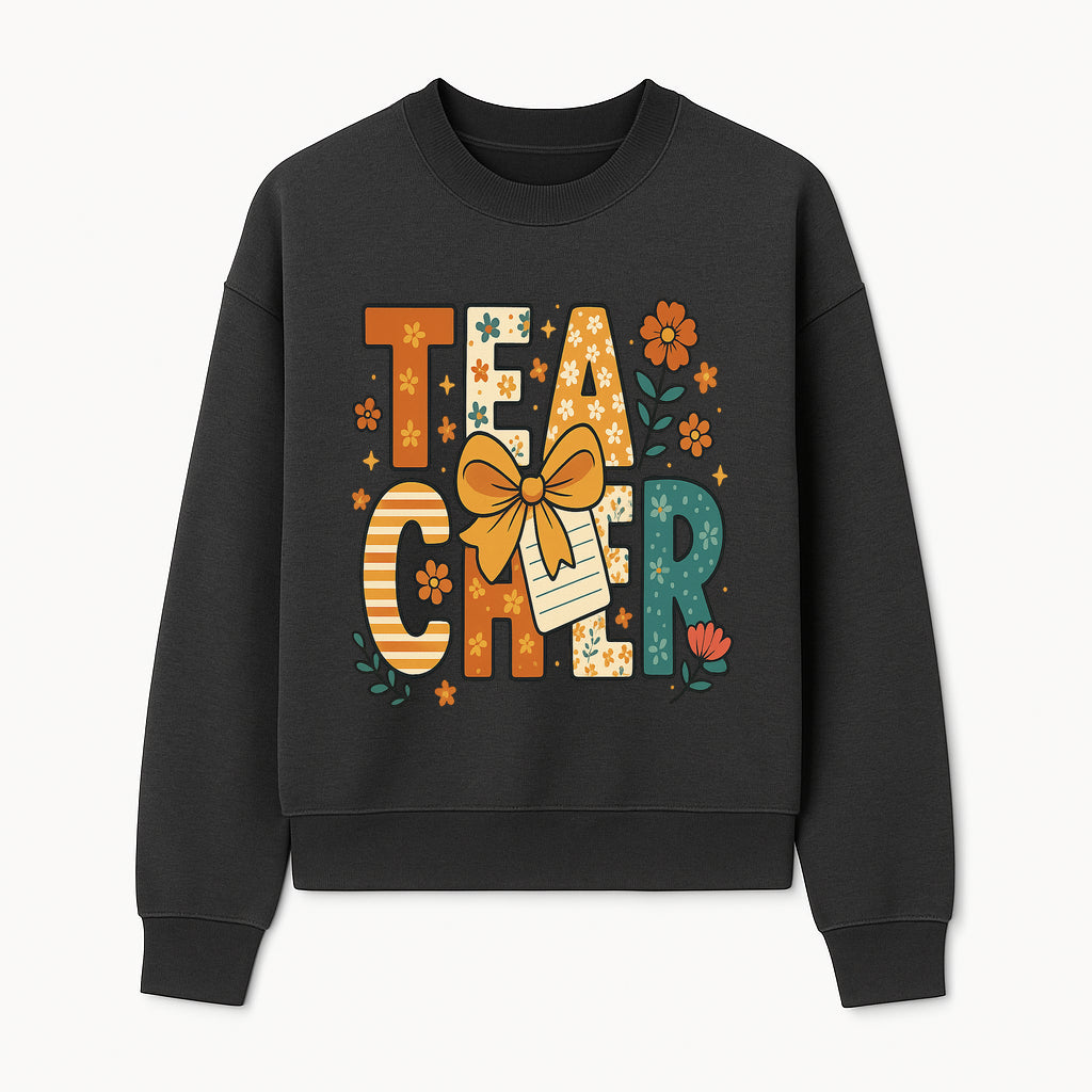 Vintage Floral Teacher Design with Bow and Note, Perfect Gift for Educators, Classroom Decor, Back to School. - Sweatshirt 1758093377931.jpg