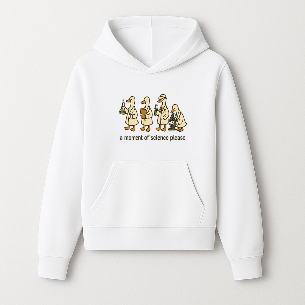 Funny Science Ducks Print - A Moment of Science Please - Cute Lab Ducks Illustration for Kids, Science Lovers, Home Decor - Hoodie 1758093378211.jpg