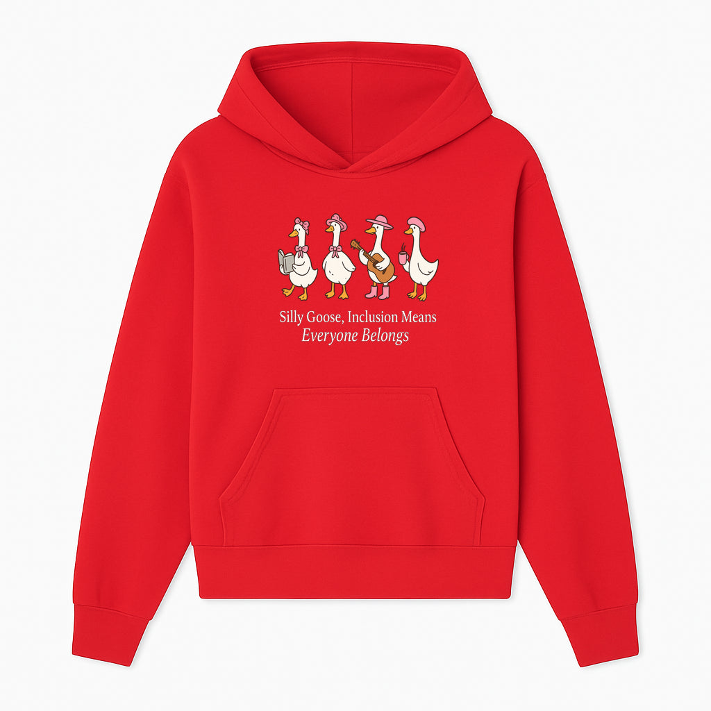 Silly Goose Inclusion Art Print - Everyone Belongs Theme, Cute Ducks with Accessories, Positive Vibes Wall Decor for Home or Kids' Room - Hoodie 1758093378487.jpg