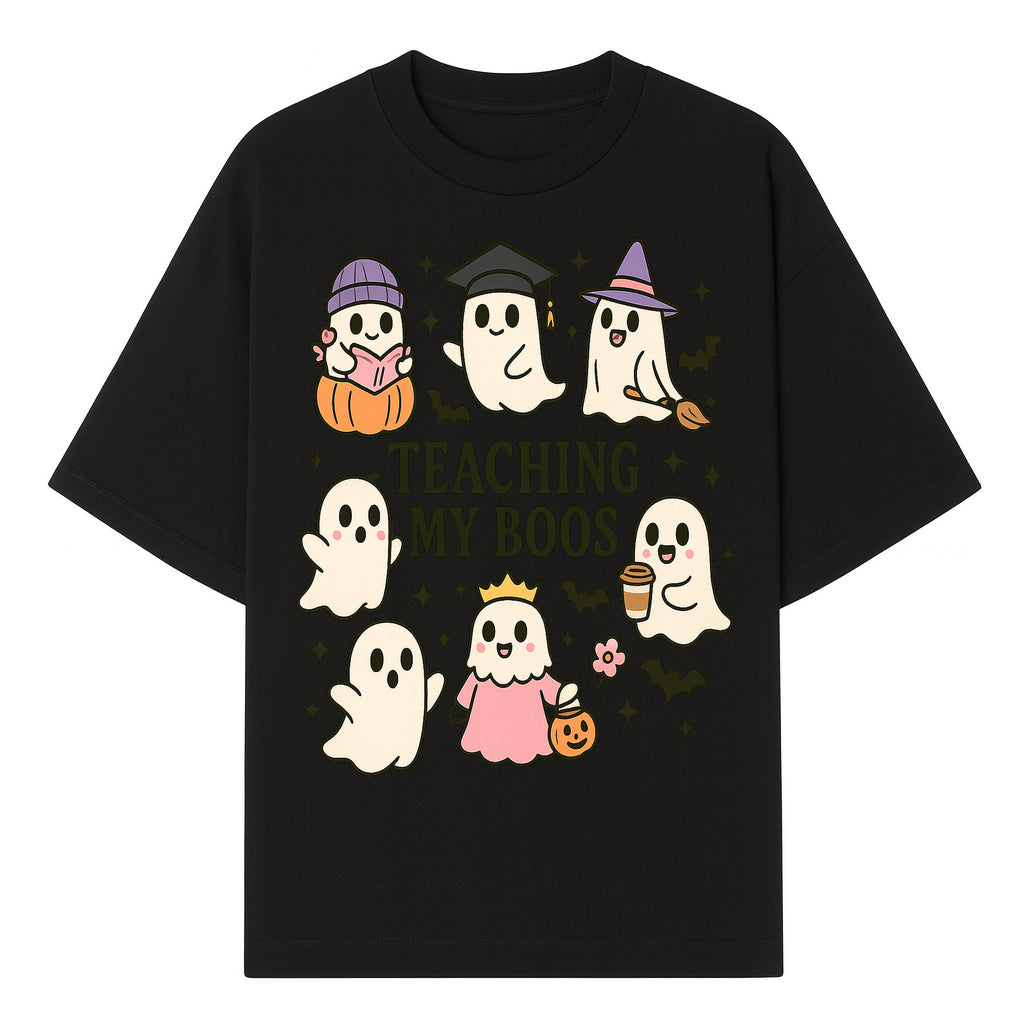 Teaching My Boos Ghosts Halloween Graphic T-Shirt | Cute Cartoon Spirits, Spooky Fun, Halloween Apparel for Kids & Adults - T-shirt 1758093378567.jpg