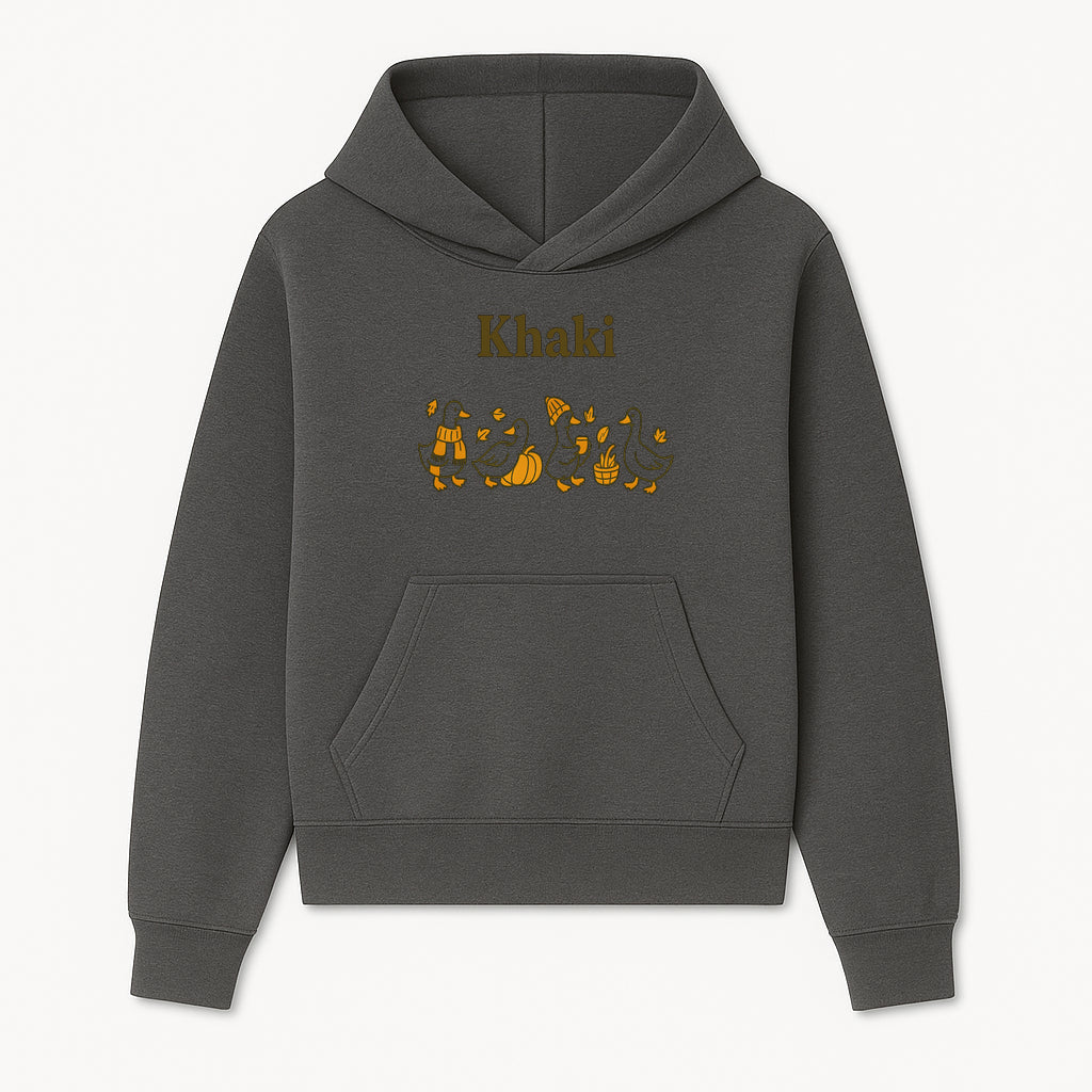 Khaki Duck Family Autumn Decor - Cute Illustrated Ducks with Pumpkins, Hats, and Leaves - Fall Home Decor Wall Art - Hoodie 1758093378630.jpg