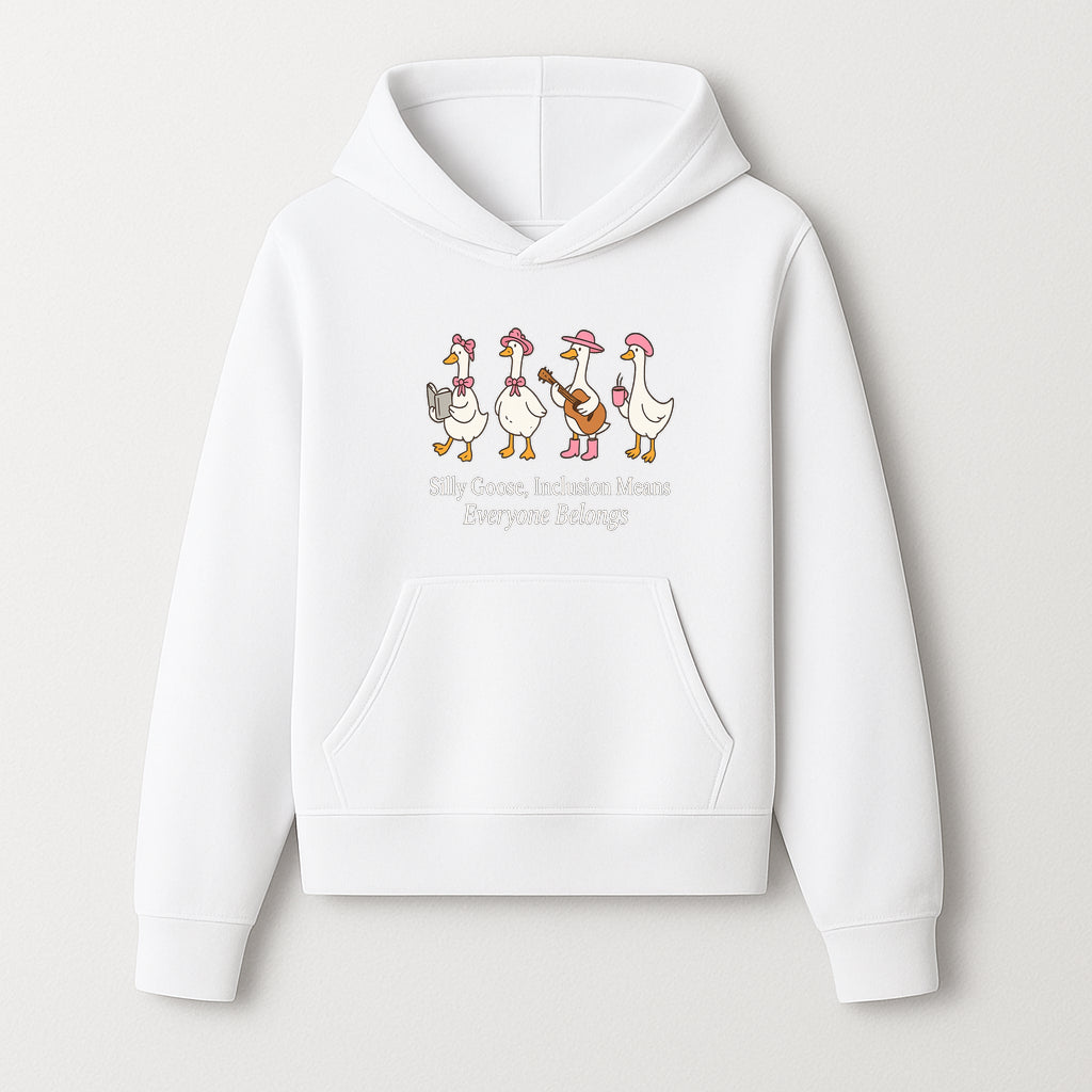 Silly Goose Inclusion Art Print - Everyone Belongs Theme, Cute Ducks with Accessories, Positive Vibes Wall Decor for Home or Kids' Room - Hoodie 1758093378840.jpg