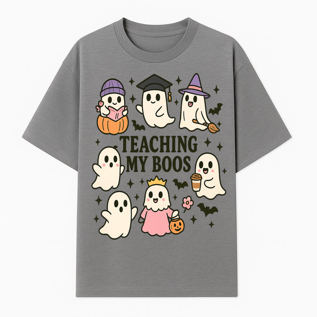 Teaching My Boos Ghosts Halloween Graphic T-Shirt | Cute Cartoon Spirits, Spooky Fun, Halloween Apparel for Kids & Adults - T-shirt 1758093379024.jpg