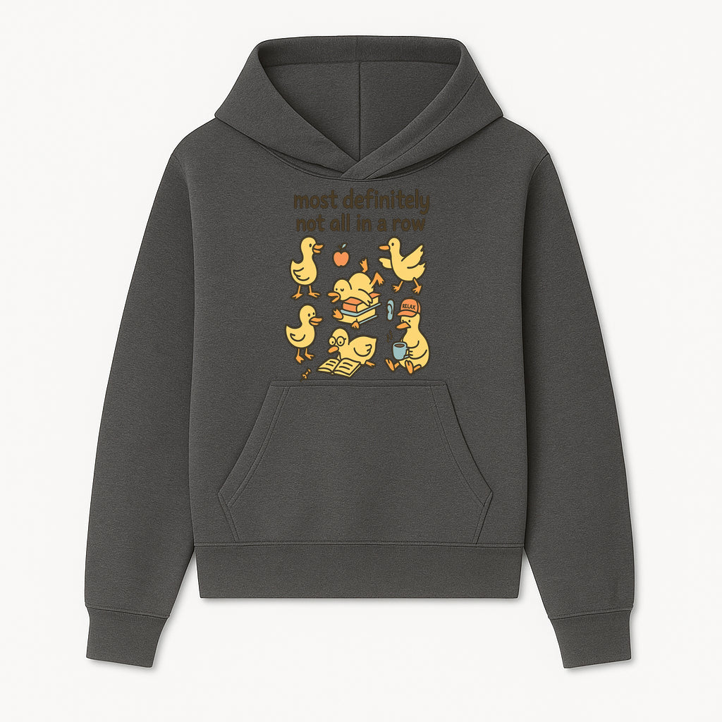 Funny Duck Art Print - 'Most Definitely Not All in a Row' - Quirky Home Decor, Cute Animal Illustration, Whimsical Gift - Hoodie 1758093379054.jpg