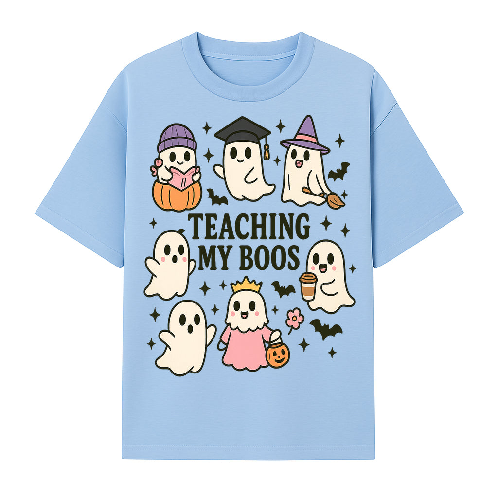 Teaching My Boos Ghosts Halloween Graphic T-Shirt | Cute Cartoon Spirits, Spooky Fun, Halloween Apparel for Kids & Adults - T-shirt 1758093379223.jpg