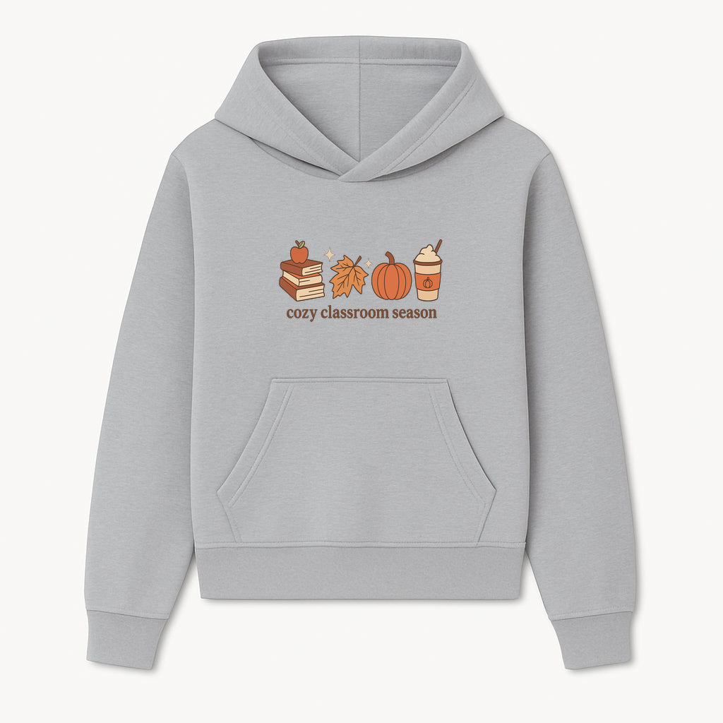 Cozy Classroom Season Fall Decor - Apple, Books, Pumpkin, Maple Leaf - Autumn Classroom Wall Art for Teachers and Students - Hoodie 1758093379376.jpg