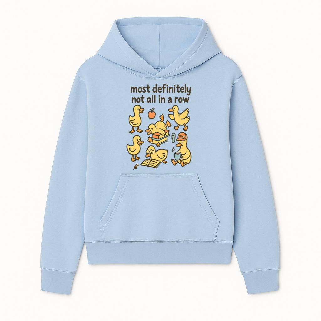 Funny Duck Art Print - 'Most Definitely Not All in a Row' - Quirky Home Decor, Cute Animal Illustration, Whimsical Gift - Hoodie 1758093379556.jpg