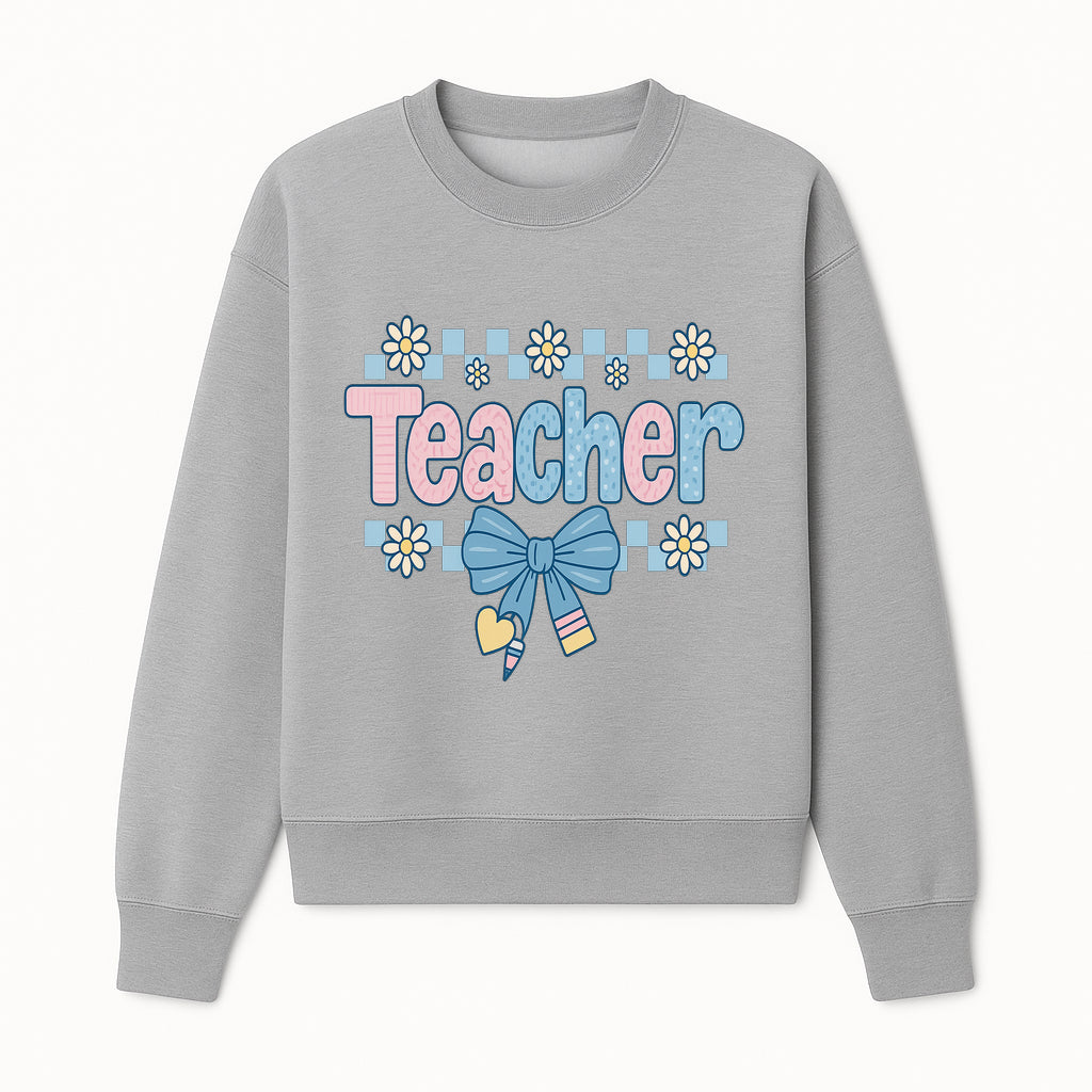 Teacher Appreciation Decor with Colorful Bow and Flowers - Perfect Gift for Educators and Classroom Decorations - Sweatshirt 1758093379573.jpg