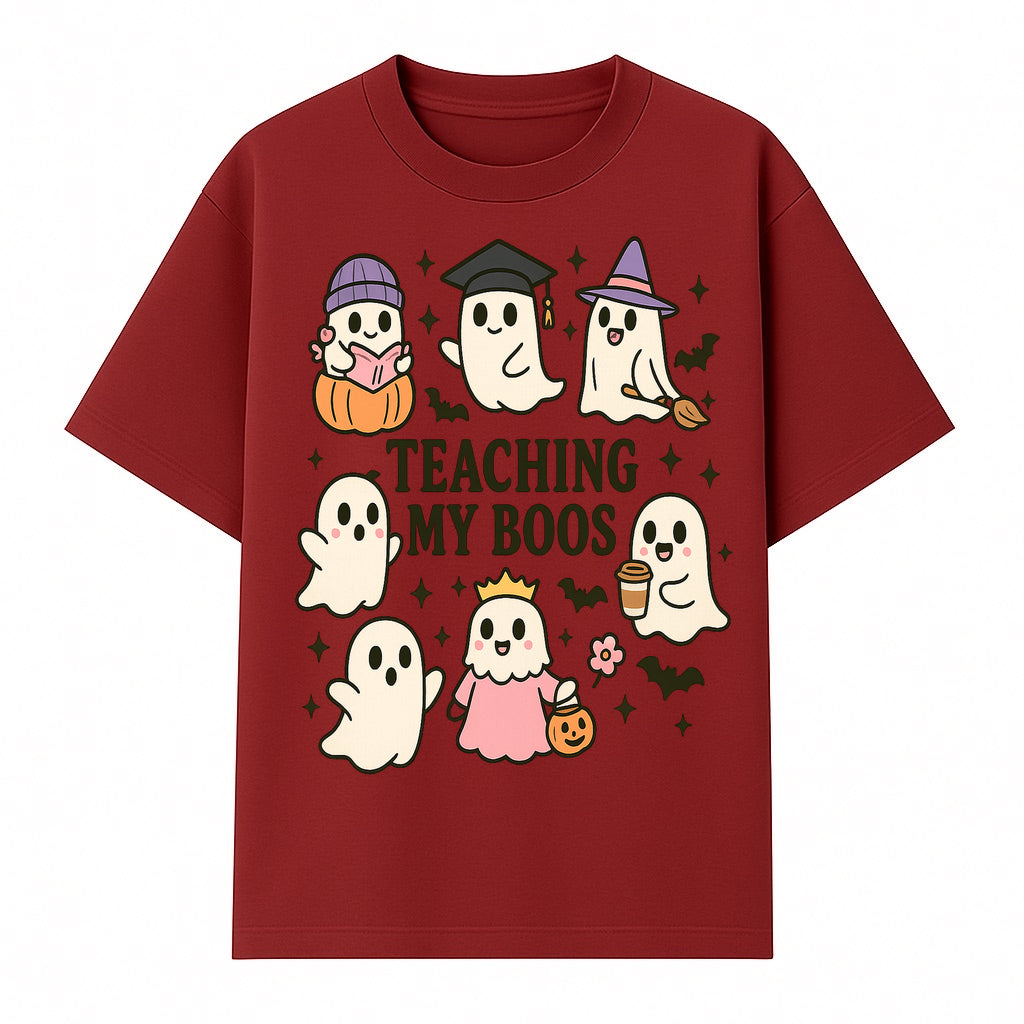 Teaching My Boos Ghosts Halloween Graphic T-Shirt | Cute Cartoon Spirits, Spooky Fun, Halloween Apparel for Kids & Adults - T-shirt 1758093379605.jpg
