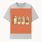Cute Ghosts Reading, Writing, Drinking, and Celebrating Halloween Graphic Tee, Cozy Fall Top, Halloween Costume Shirt for Kids and Adults - T-shirt 1758093379628.jpg