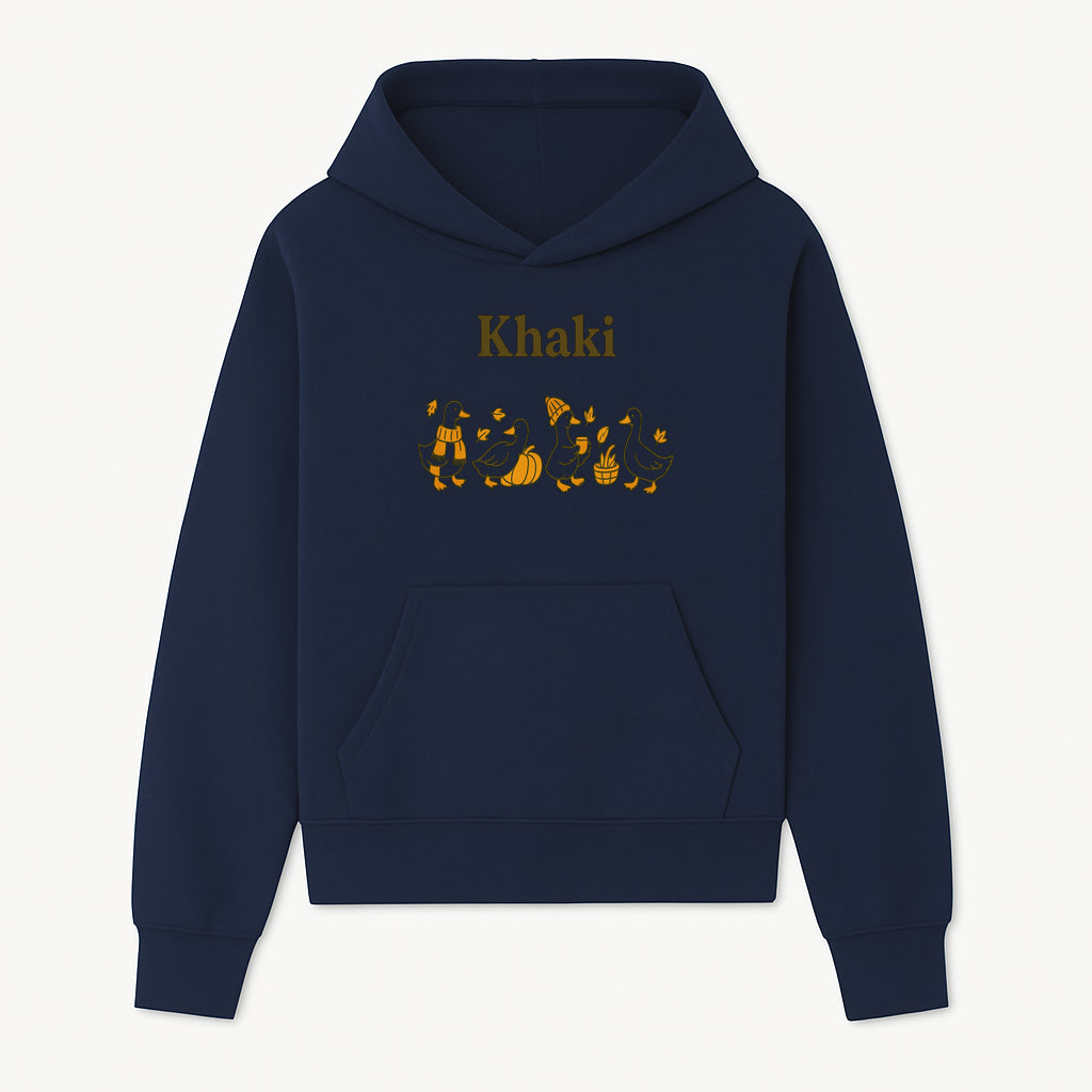 Khaki Duck Family Autumn Decor - Cute Illustrated Ducks with Pumpkins, Hats, and Leaves - Fall Home Decor Wall Art - Hoodie 1758093379674.jpg