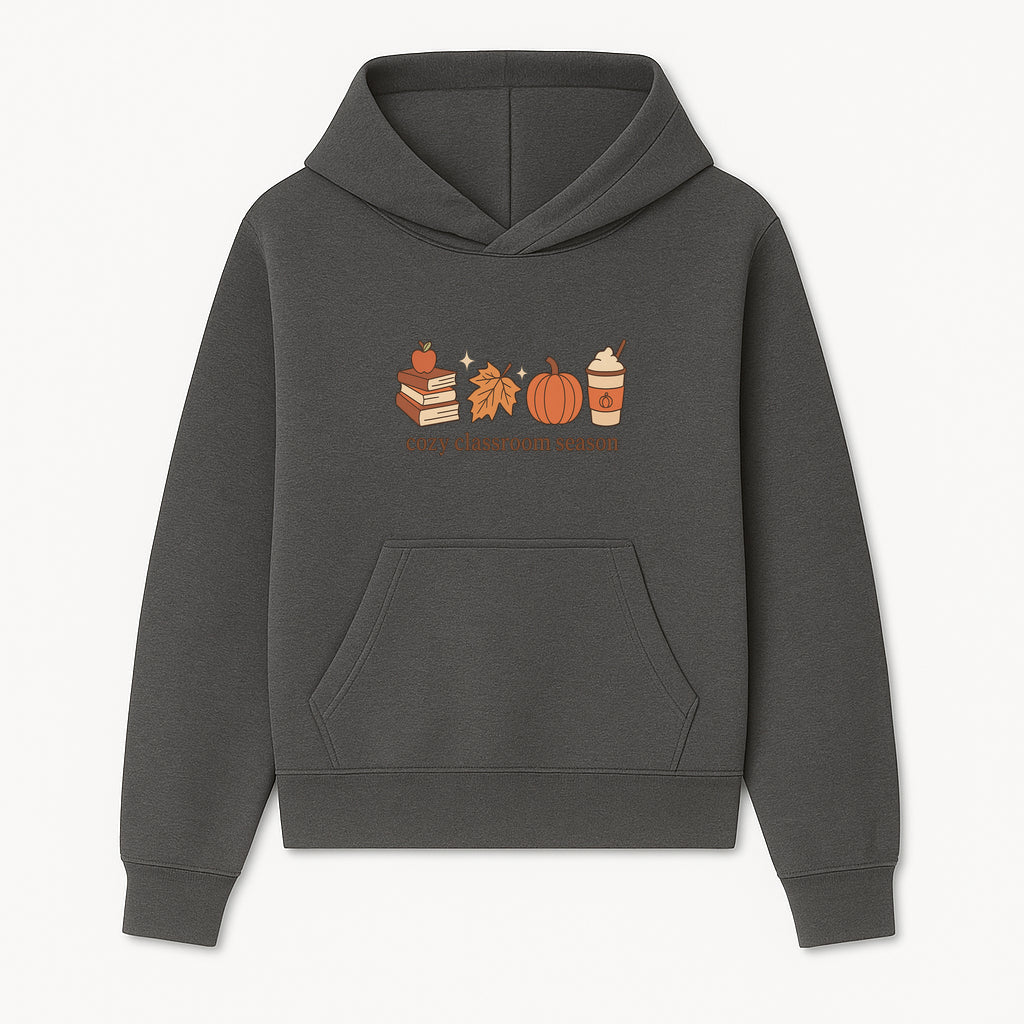 Cozy Classroom Season Fall Decor - Apple, Books, Pumpkin, Maple Leaf - Autumn Classroom Wall Art for Teachers and Students - Hoodie 1758093379677.jpg