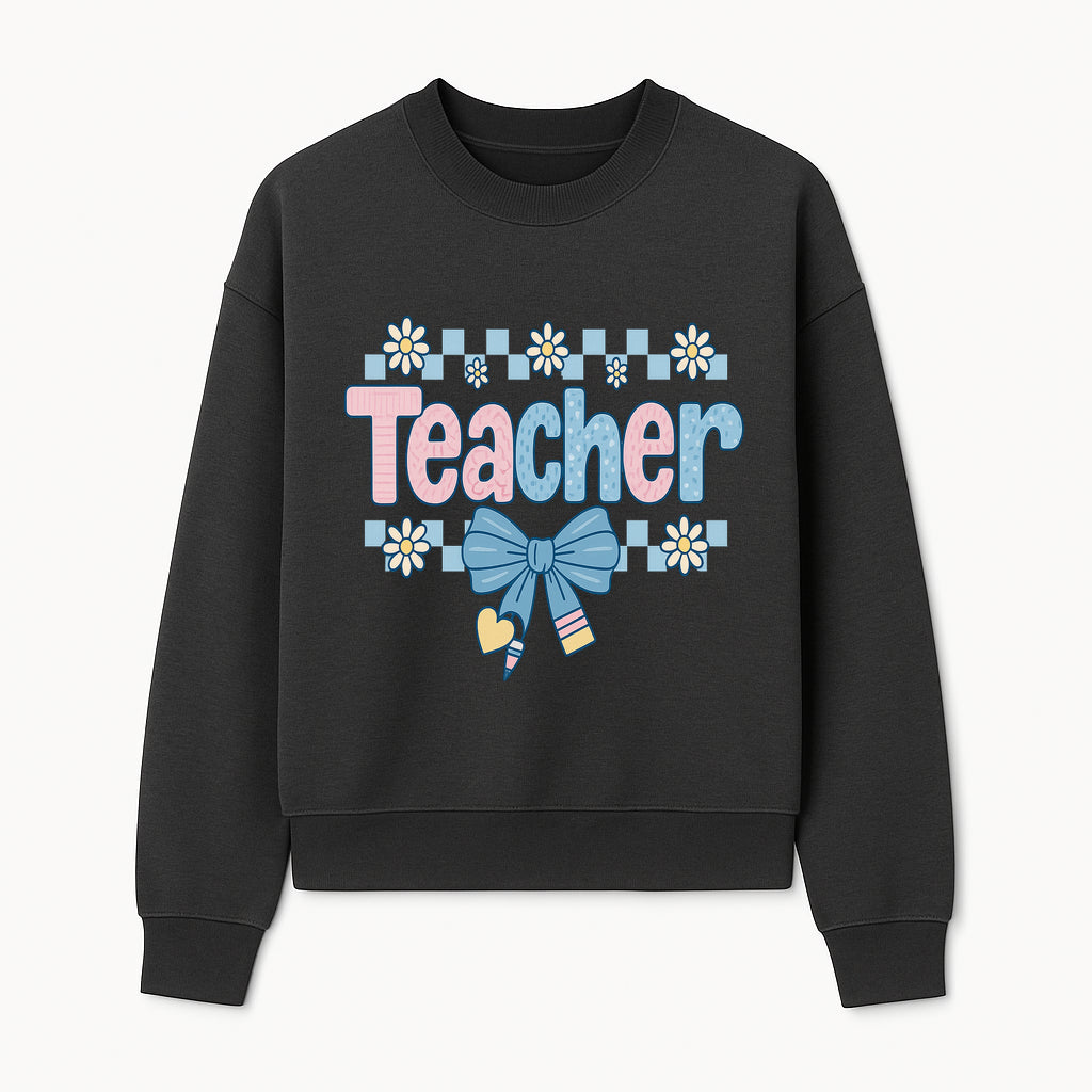 Teacher Appreciation Decor with Colorful Bow and Flowers - Perfect Gift for Educators and Classroom Decorations - Sweatshirt 1758093379950.jpg