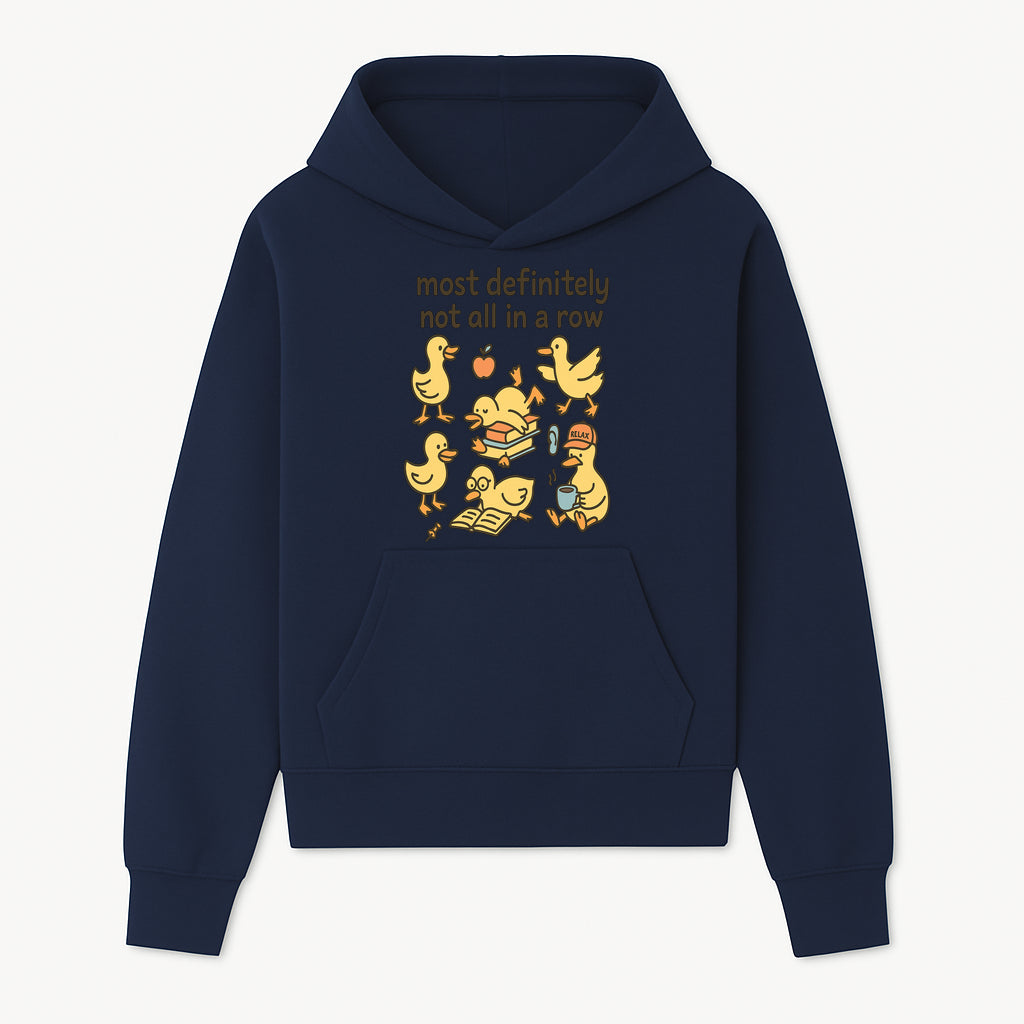 Funny Duck Art Print - 'Most Definitely Not All in a Row' - Quirky Home Decor, Cute Animal Illustration, Whimsical Gift - Hoodie 1758093380085.jpg