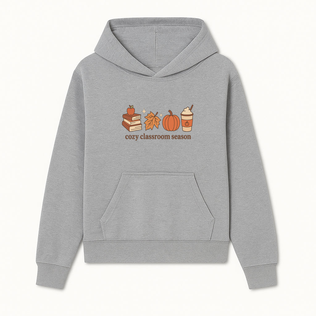 Cozy Classroom Season Fall Decor - Apple, Books, Pumpkin, Maple Leaf - Autumn Classroom Wall Art for Teachers and Students - Hoodie 1758093380115.jpg