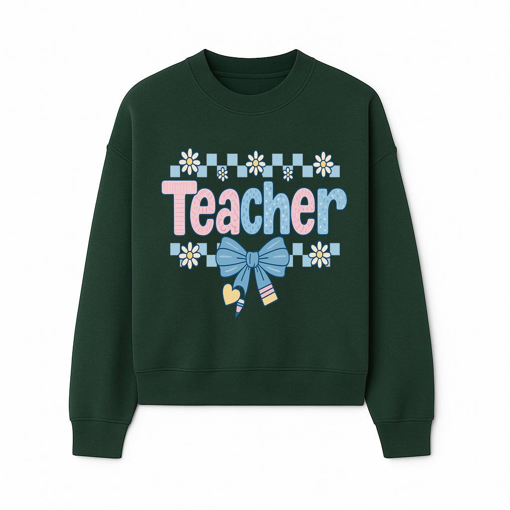 Teacher Appreciation Decor with Colorful Bow and Flowers - Perfect Gift for Educators and Classroom Decorations - Sweatshirt 1758093380134.jpg