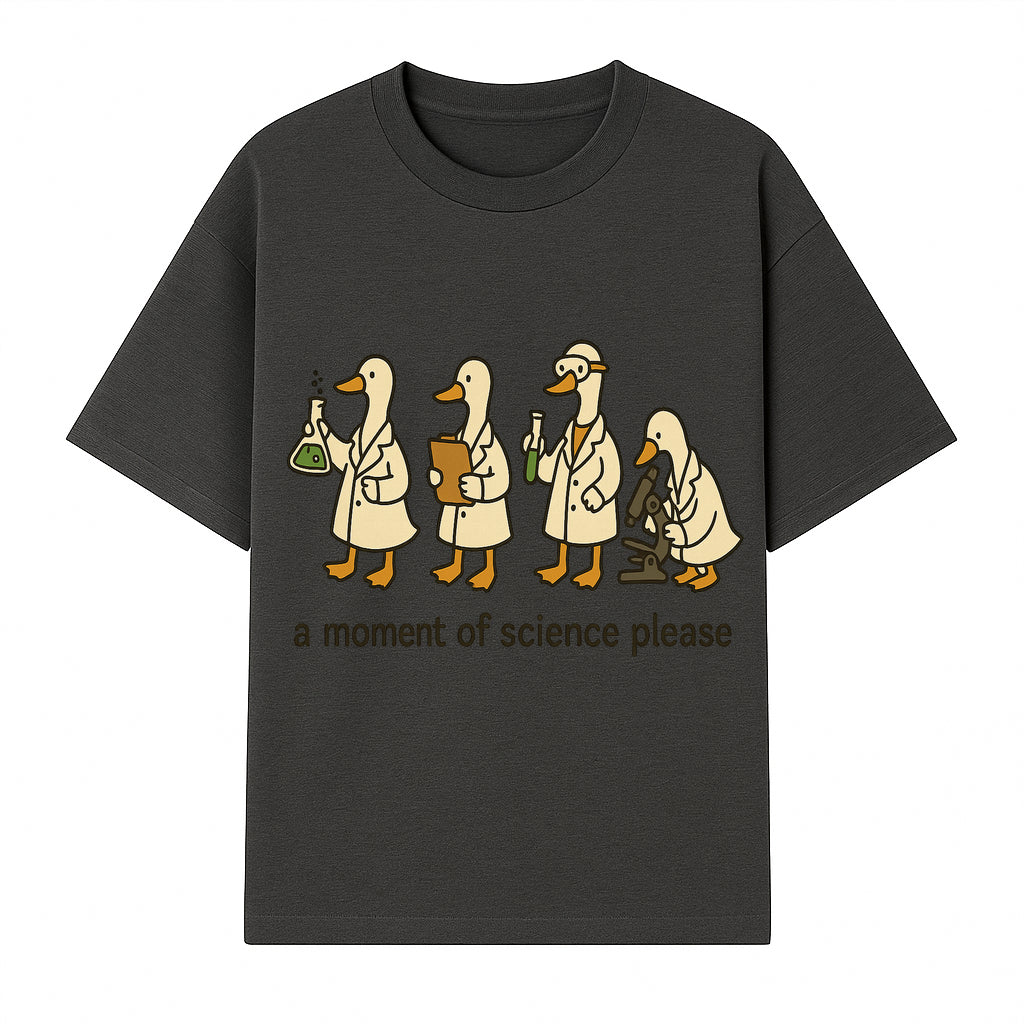 Funny Science Ducks Print - A Moment of Science Please - Cute Lab Ducks Illustration for Kids, Science Lovers, Home Decor - T-shirt 1758093380138.jpg