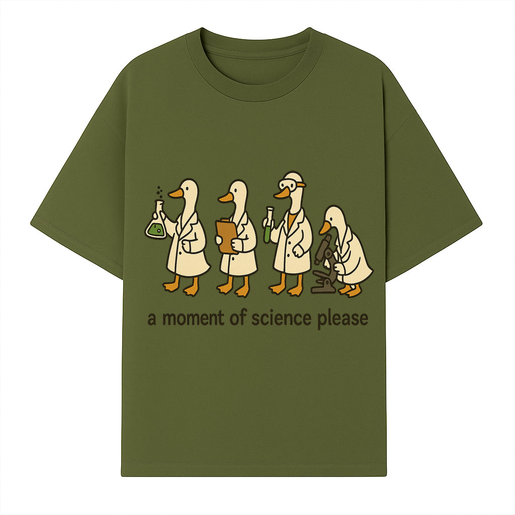 Funny Science Ducks Print - A Moment of Science Please - Cute Lab Ducks Illustration for Kids, Science Lovers, Home Decor - T-shirt 1758093380292.jpg