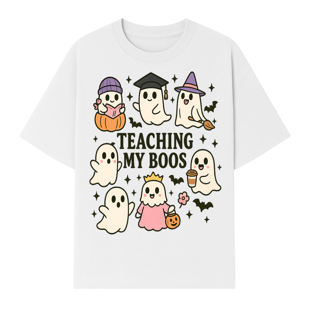 Teaching My Boos Ghosts Halloween Graphic T-Shirt | Cute Cartoon Spirits, Spooky Fun, Halloween Apparel for Kids & Adults - T-shirt 1758093380406.jpg