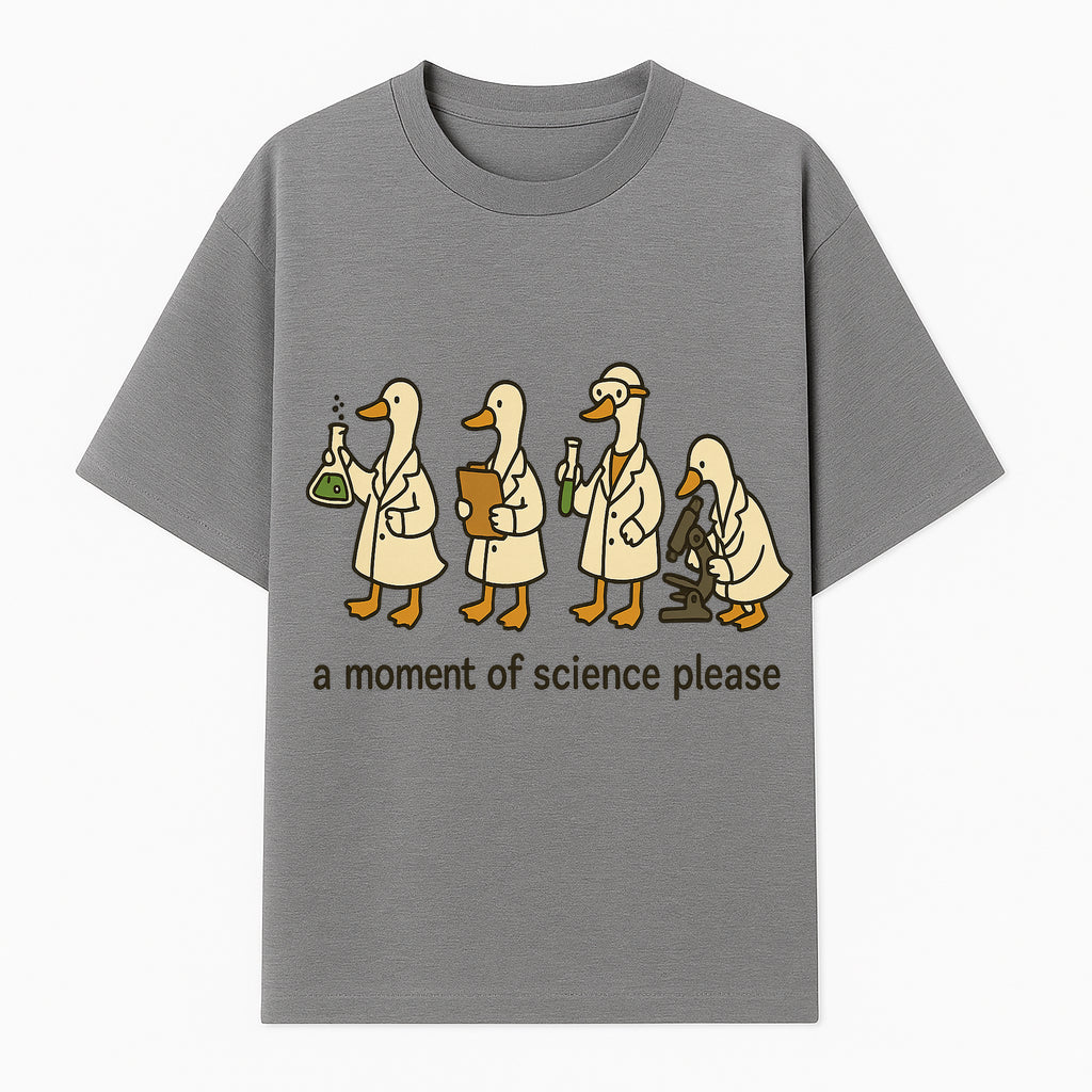 Funny Science Ducks Print - A Moment of Science Please - Cute Lab Ducks Illustration for Kids, Science Lovers, Home Decor - T-shirt 1758093380464.jpg