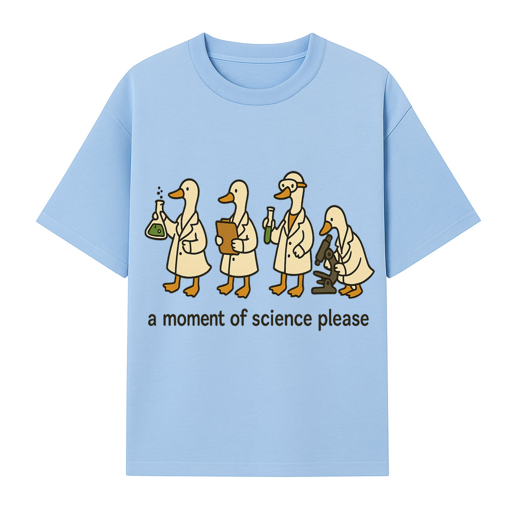 Funny Science Ducks Print - A Moment of Science Please - Cute Lab Ducks Illustration for Kids, Science Lovers, Home Decor - T-shirt 1758093380587.jpg