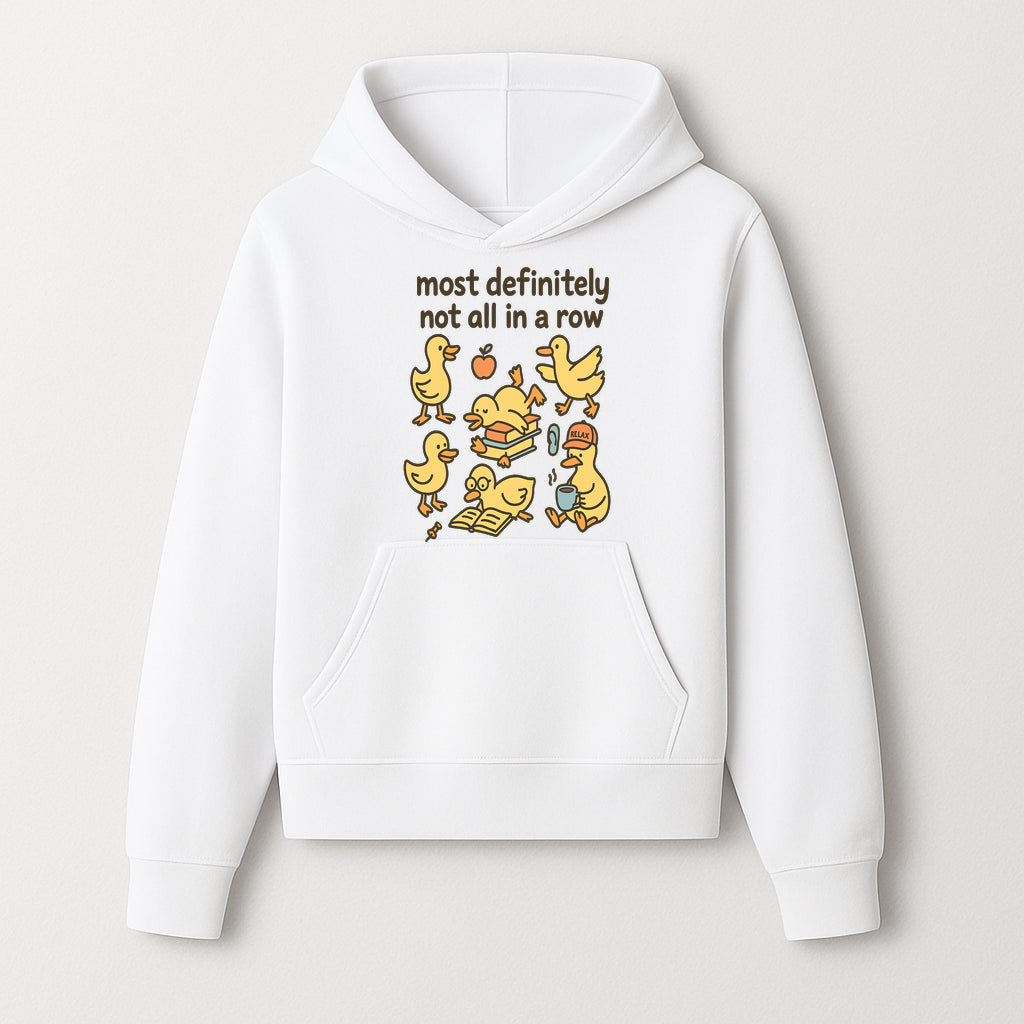 Funny Duck Art Print - 'Most Definitely Not All in a Row' - Quirky Home Decor, Cute Animal Illustration, Whimsical Gift - Hoodie 1758093380616.jpg