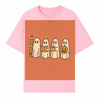 Cute Ghosts Reading, Writing, Drinking, and Celebrating Halloween Graphic Tee, Cozy Fall Top, Halloween Costume Shirt for Kids and Adults - T-shirt 1758093380627.jpg