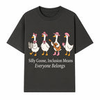 Silly Goose Inclusion Art Print - Everyone Belongs Theme, Cute Ducks with Accessories, Positive Vibes Wall Decor for Home or Kids' Room - T-shirt 1758093380794.jpg