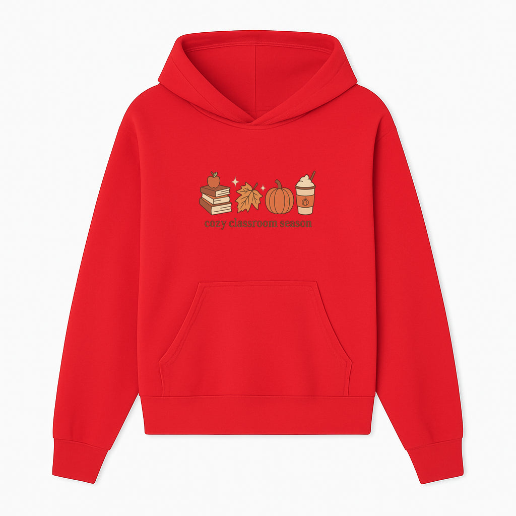 Cozy Classroom Season Fall Decor - Apple, Books, Pumpkin, Maple Leaf - Autumn Classroom Wall Art for Teachers and Students - Hoodie 1758093380944.jpg