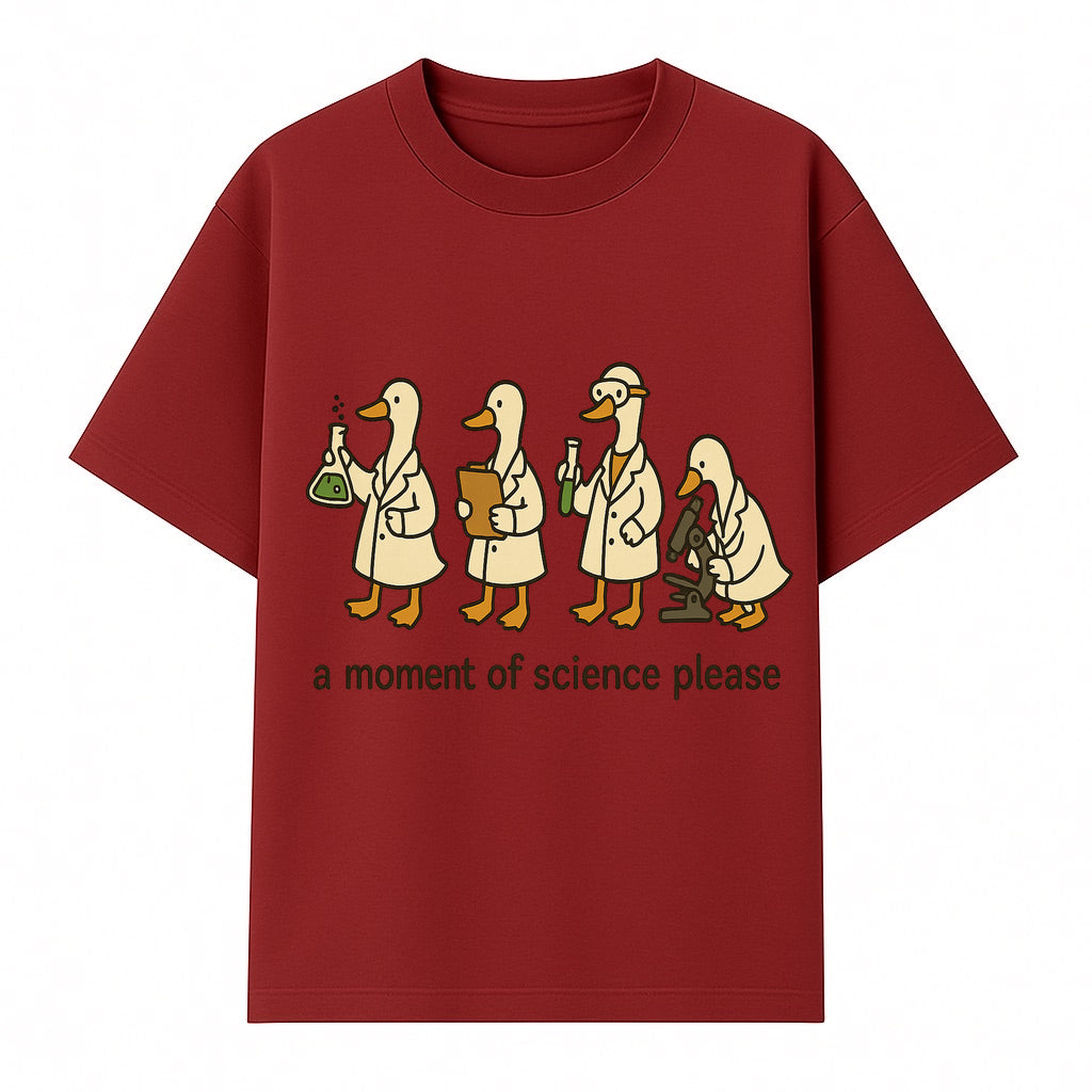 Funny Science Ducks Print - A Moment of Science Please - Cute Lab Ducks Illustration for Kids, Science Lovers, Home Decor - T-shirt 1758093380956.jpg