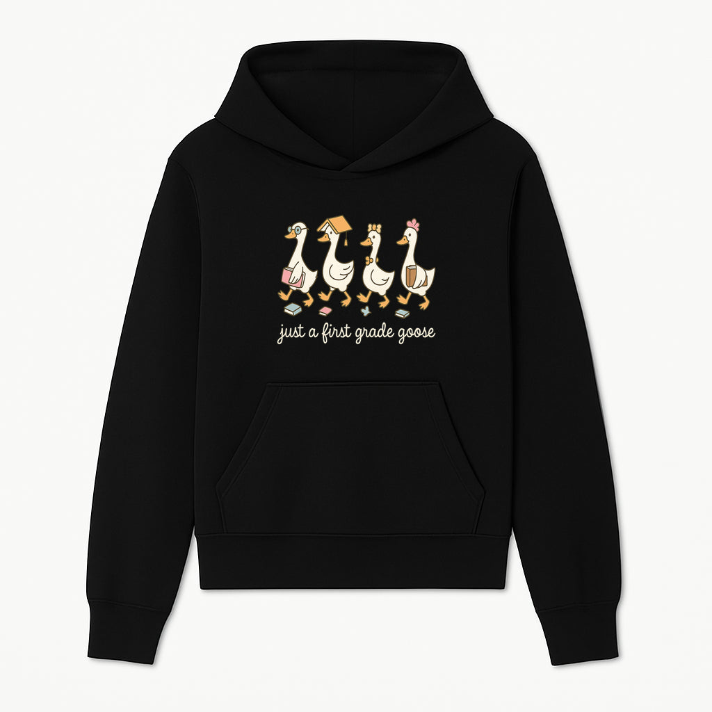 First Grade Goose Ducks Graphic Tee, Cute Animals T-Shirt for Kids, Back to School Apparel, Educational Humor Design - Hoodie 1758093380957.jpg