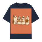 Cute Ghosts Reading, Writing, Drinking, and Celebrating Halloween Graphic Tee, Cozy Fall Top, Halloween Costume Shirt for Kids and Adults - T-shirt 1758093380962.jpg